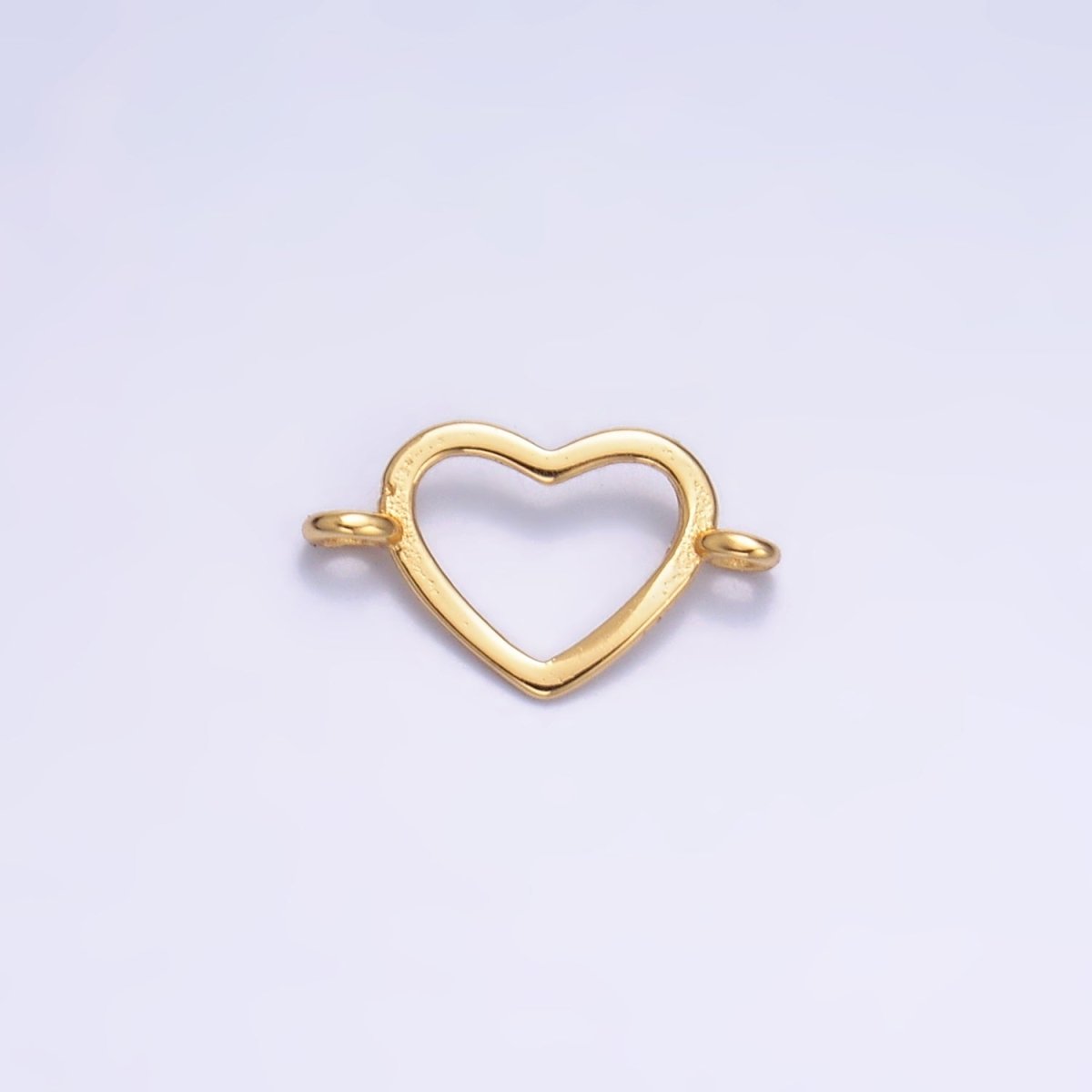 S925 Sterling Silver 7mm Open Heart Connector in Gold & Silver | SL-619