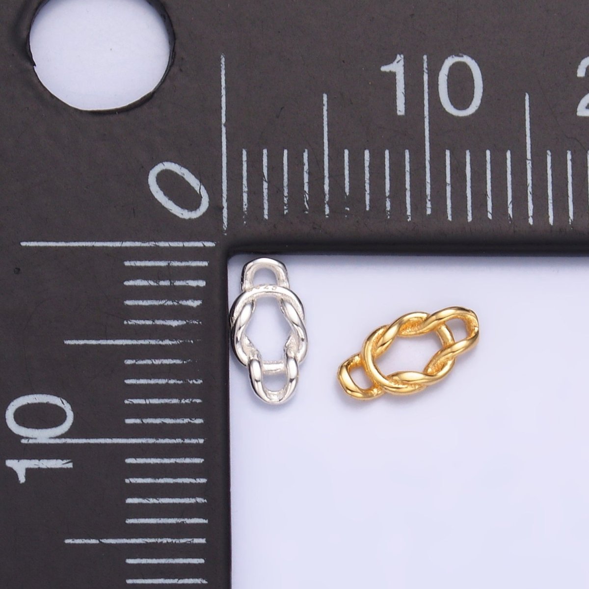 S925 Sterling Silver 8mm Curb Chain Link Connector in Gold & Silver | SL-612