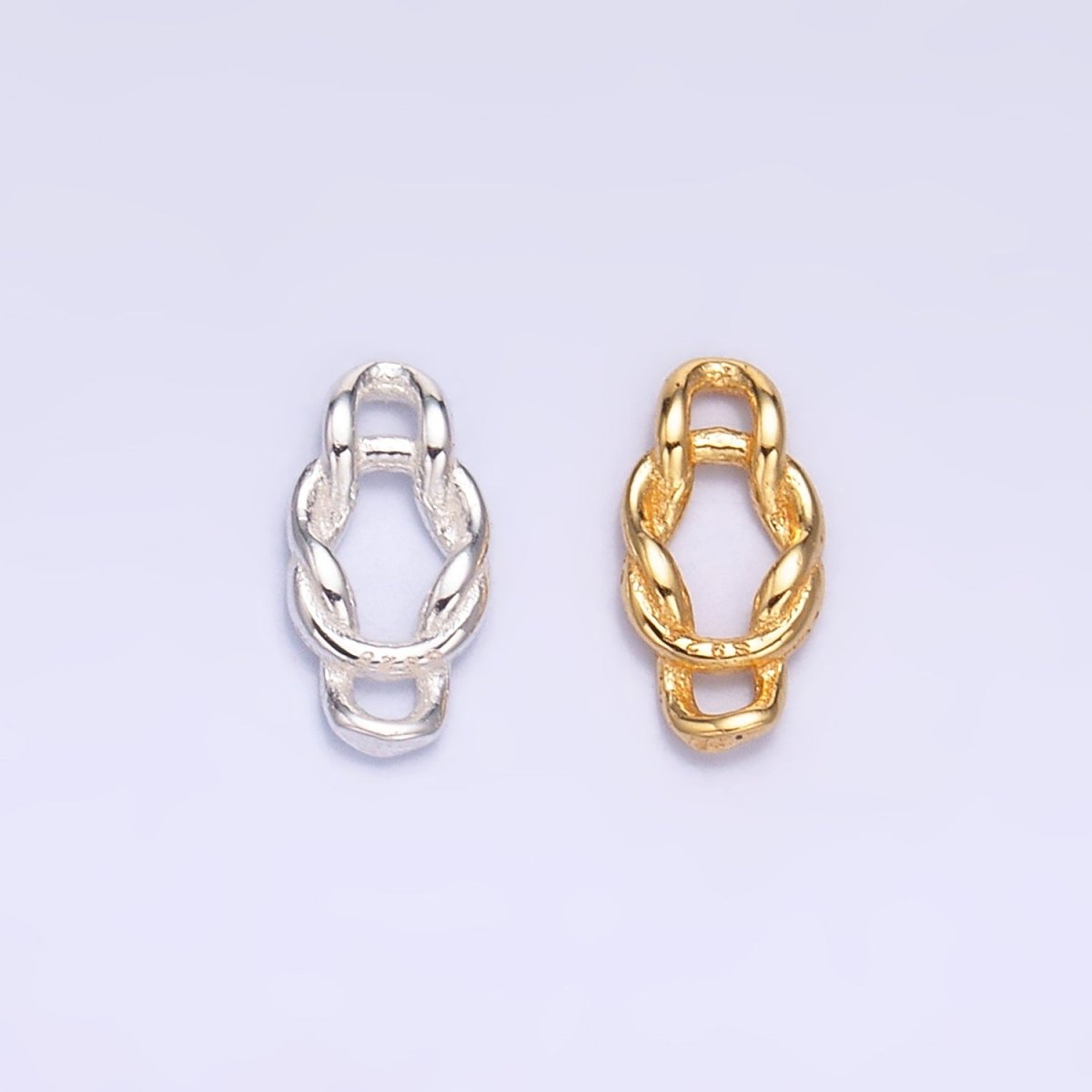 S925 Sterling Silver 8mm Curb Chain Link Connector in Gold & Silver | SL-612