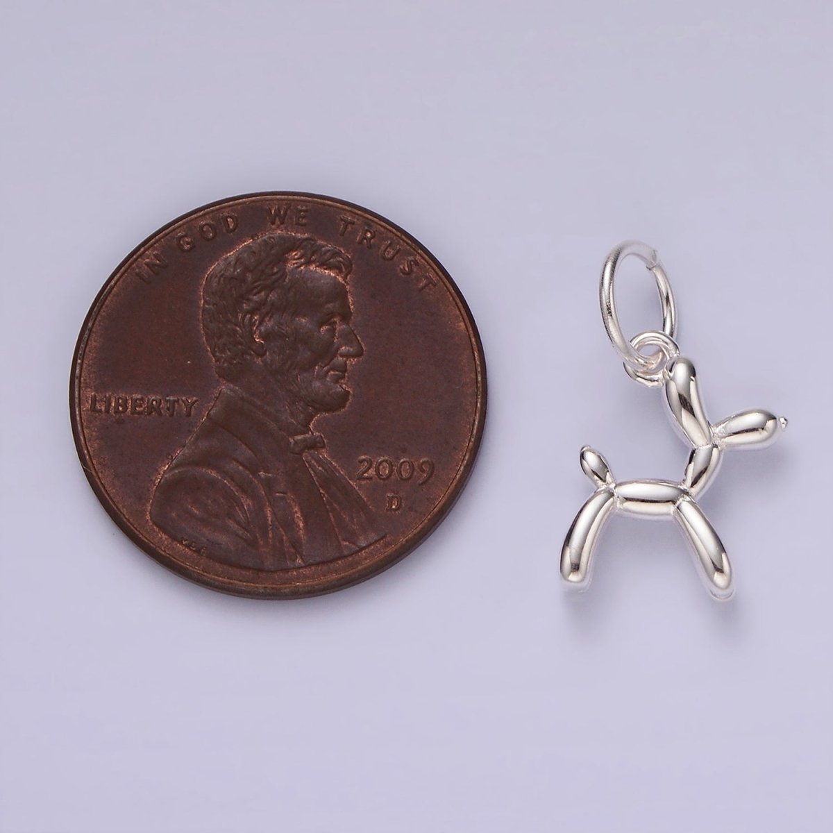 S925 Sterling Silver Balloon Dog Animal Puffed Add-On Charm | SL-441 - DLUXCA