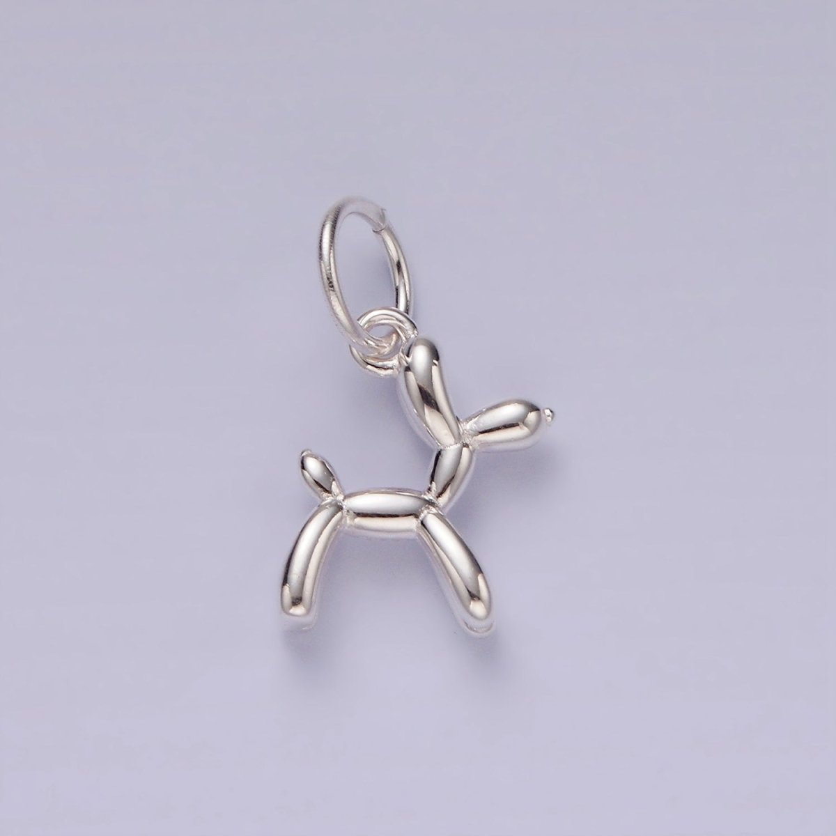 S925 Sterling Silver Balloon Dog Animal Puffed Add-On Charm | SL-441 - DLUXCA