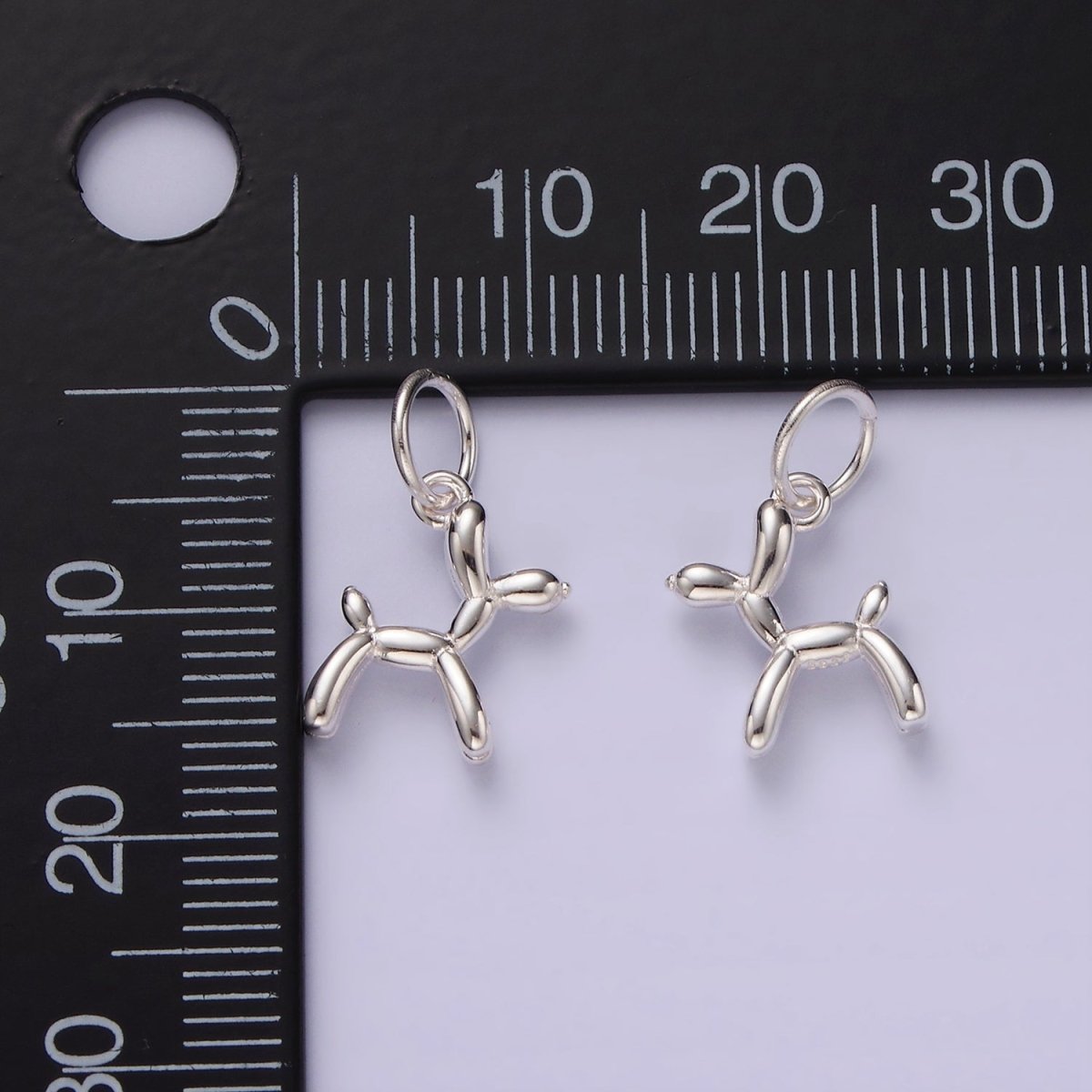 S925 Sterling Silver Balloon Dog Animal Puffed Add-On Charm | SL-441 - DLUXCA