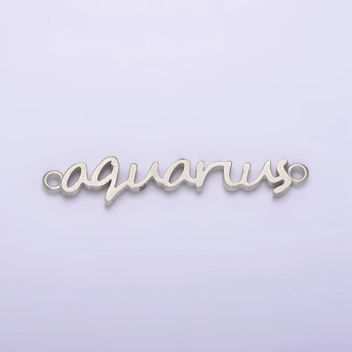 S925 Sterling Silver Birth Zodiac Astrology Cursive Script Link Personalized Charm Connector | A-A1223-A-A1228