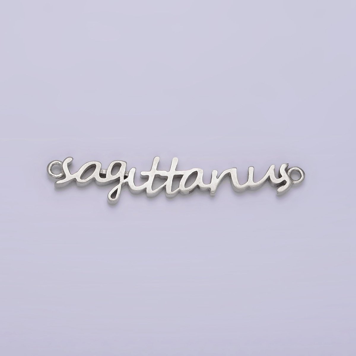 S925 Sterling Silver Birth Zodiac Astrology Cursive Script Link Personalized Charm Connector | A-A1223-A-A1228