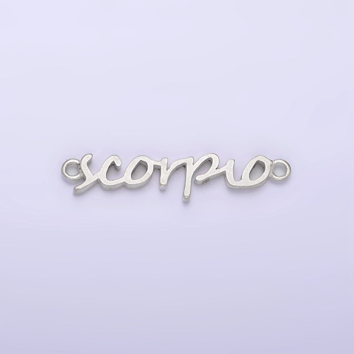 S925 Sterling Silver Birth Zodiac Astrology Cursive Script Link Personalized Charm Connector | A-A1223-A-A1228