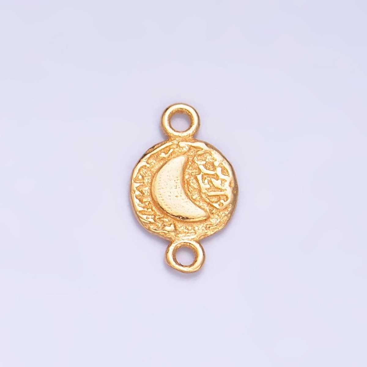 S925 Sterling Silver Celestial Moon Hammered Connector in Gold & Silver | SL-588