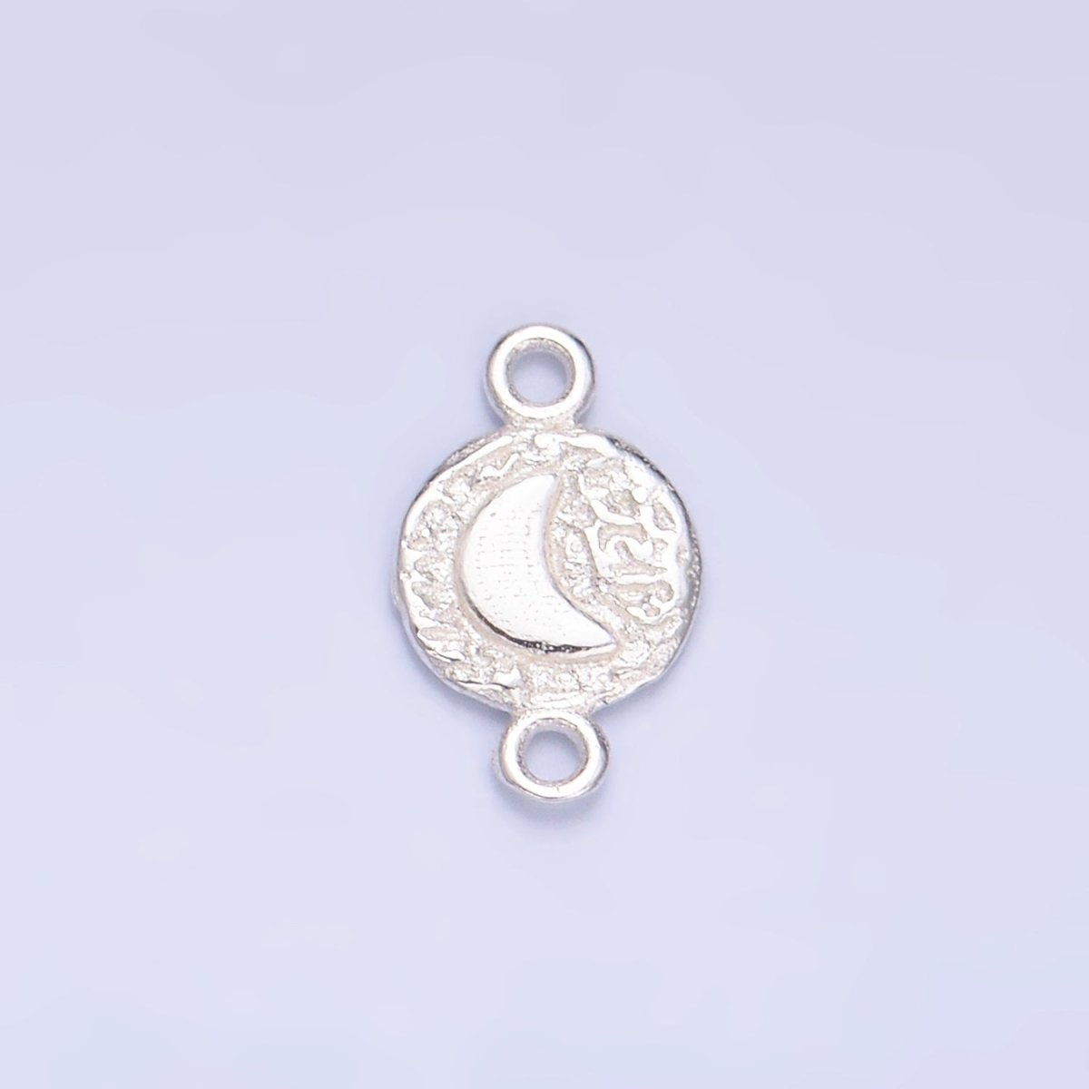 S925 Sterling Silver Celestial Moon Hammered Connector in Gold & Silver | SL-588