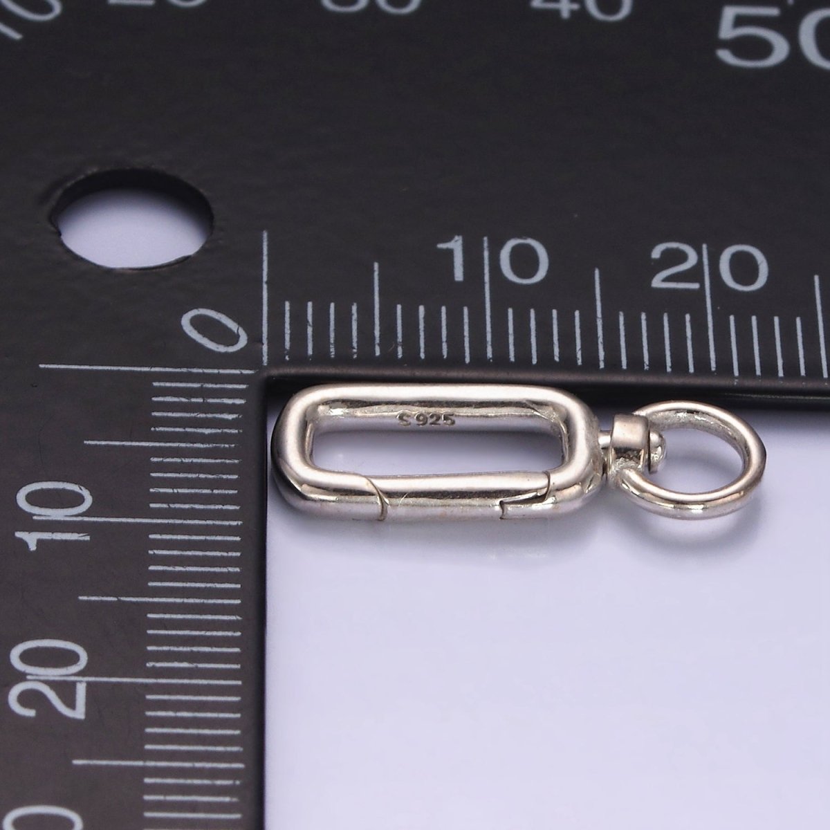 s925 Sterling Silver Charm Holder Push Gate Oval Clasp Spring gate Clasp 22x8mm SL-475 - DLUXCA