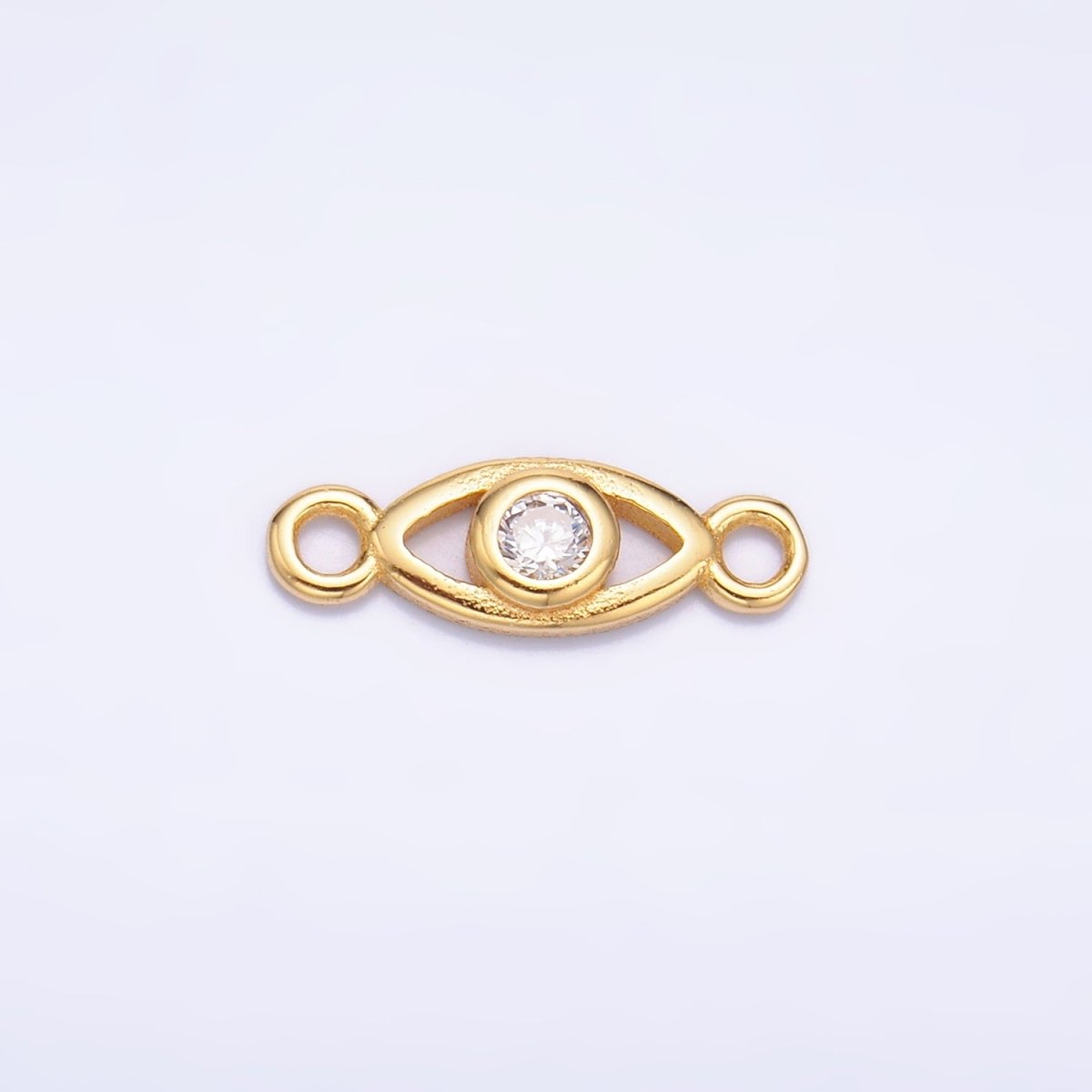 S925 Sterling Silver CZ Evil Eye Open Connector in Gold & Silver | SL-610