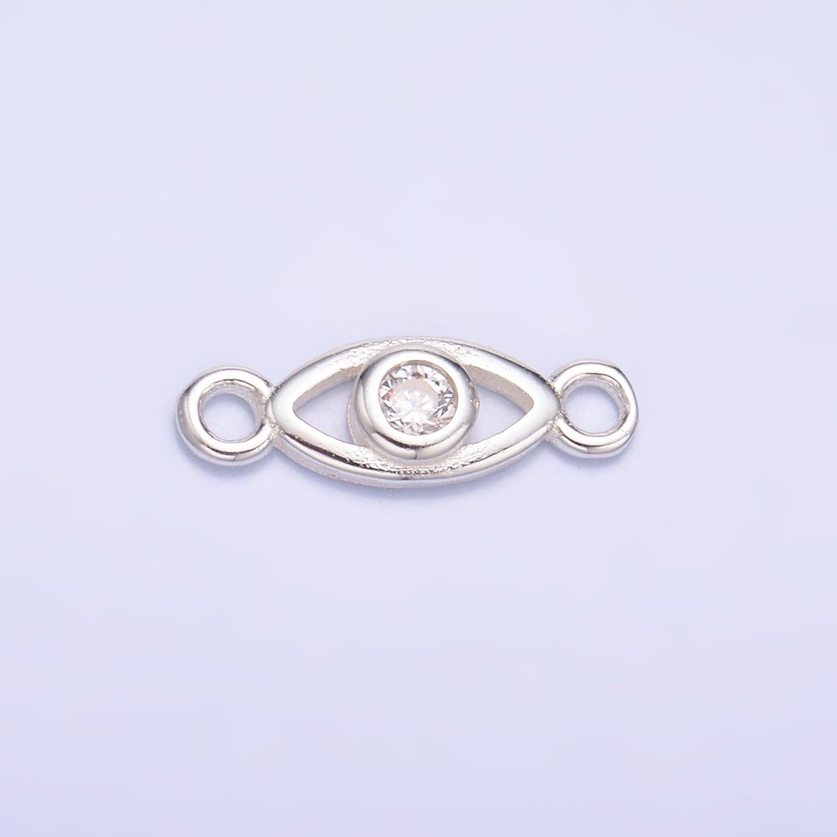 S925 Sterling Silver CZ Evil Eye Open Connector in Gold & Silver | SL-610