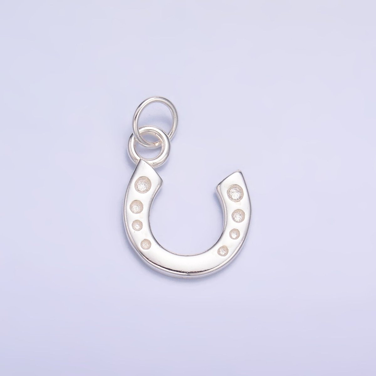 S925 Sterling Silver Dotted Horseshoe Charm in Gold & Silver | SL-624