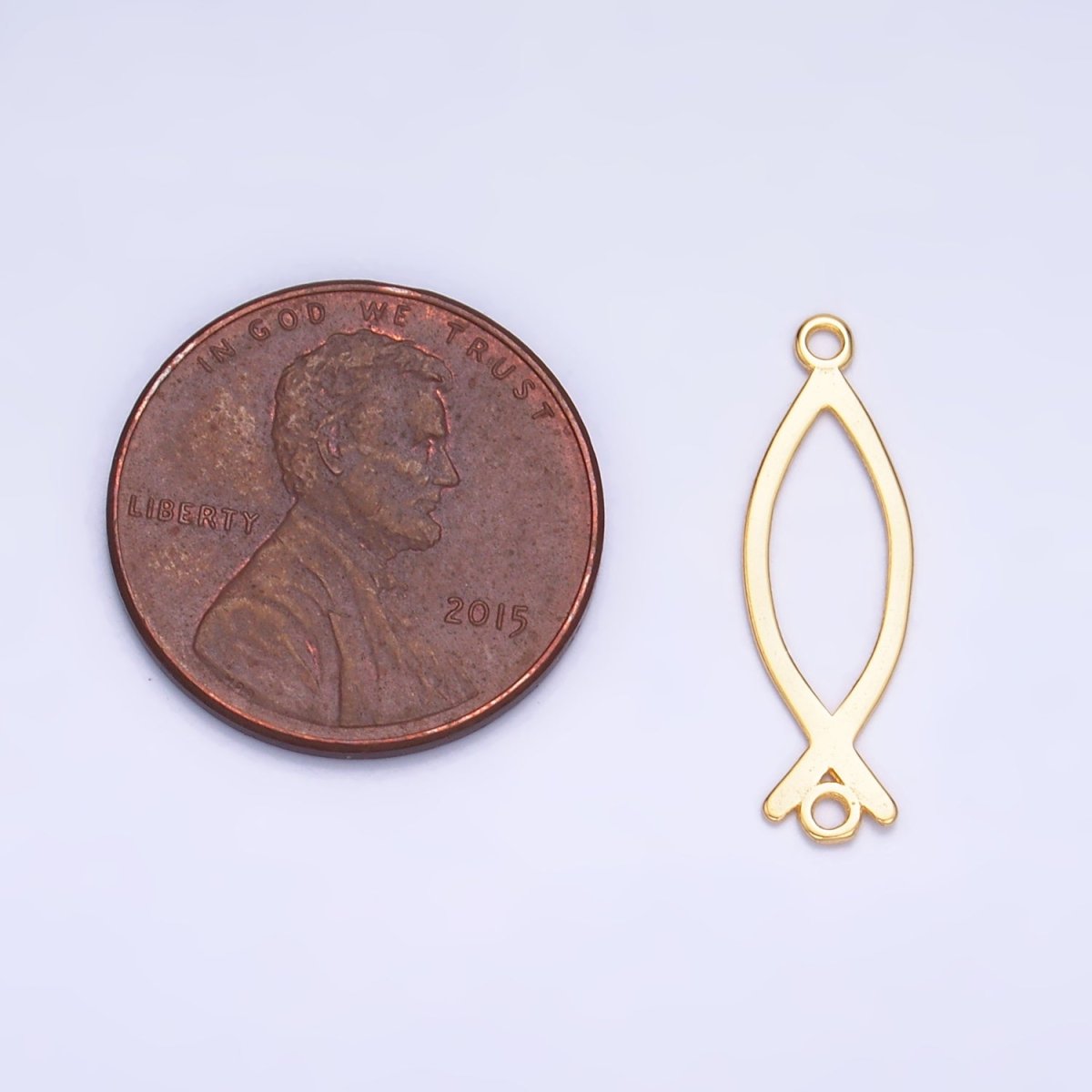 S925 Sterling Silver Fish Minimalist Connector in Gold & Silver | SL-587