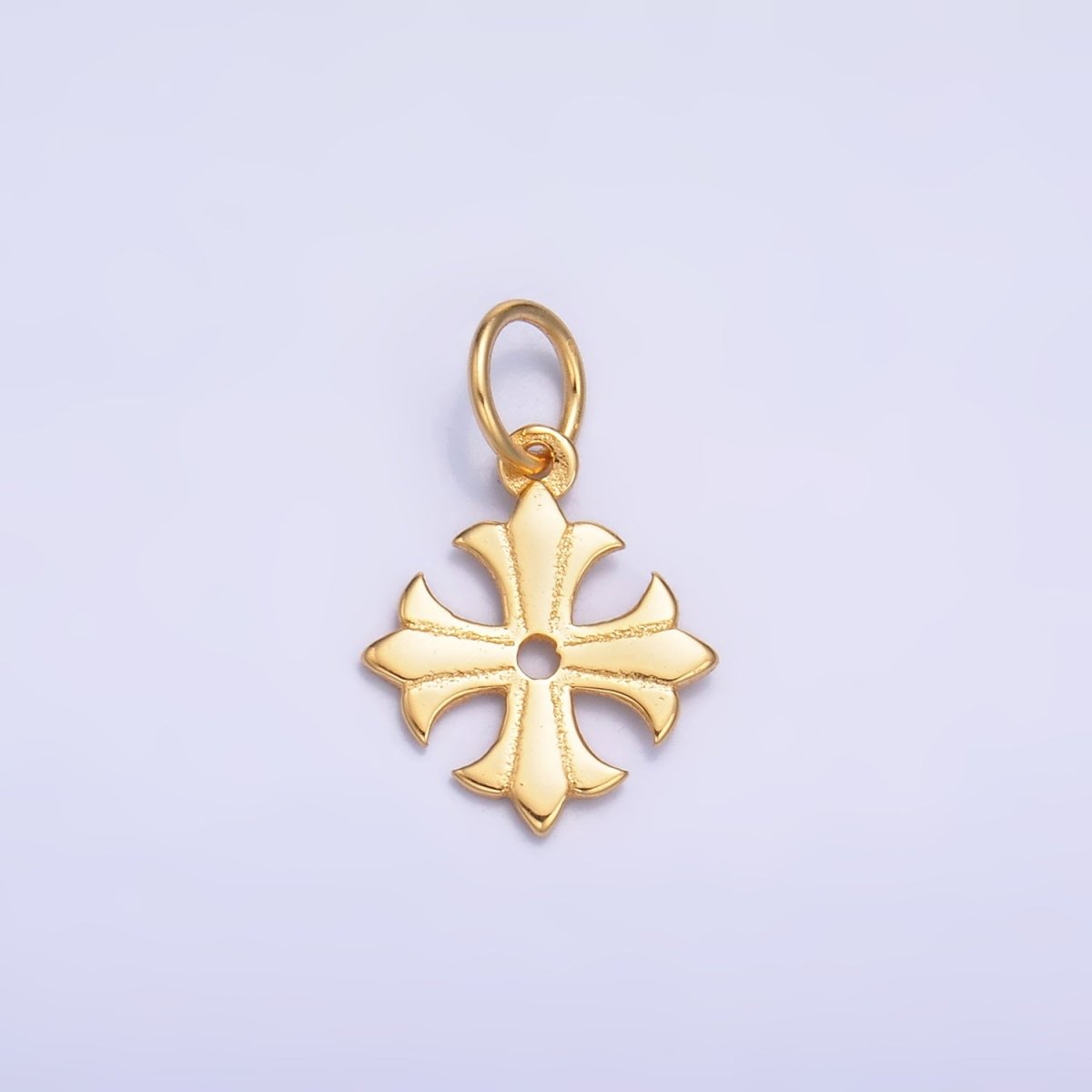 S925 Sterling Silver Fleur Religious Cross in Gold & Silver | SL-623