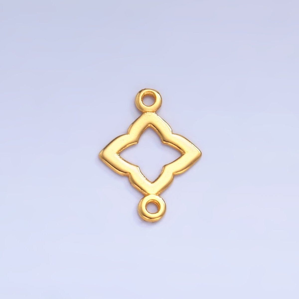 S925 Sterling Silver Floral Clover Flower Charm Connector in Gold & Silver | SL-592