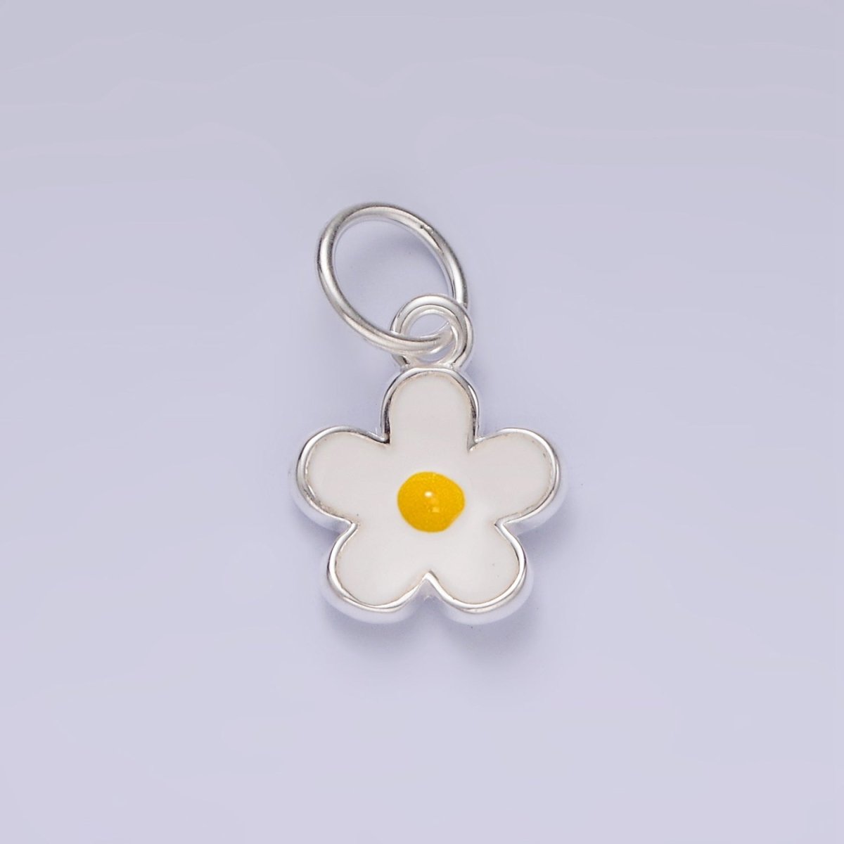 S925 Sterling Silver Flower Daisy Enamel Charm | SL-426