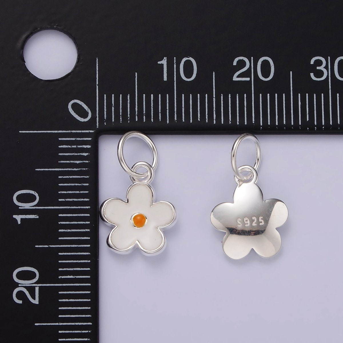 S925 Sterling Silver Flower Daisy Enamel Charm | SL-426