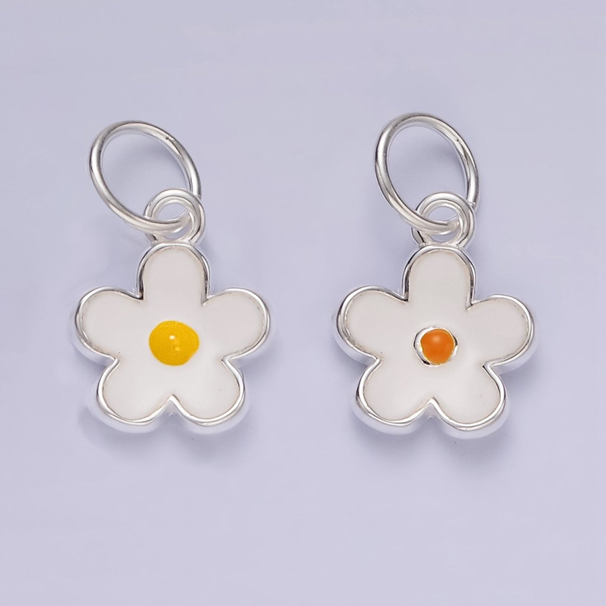 S925 Sterling Silver Flower Daisy Enamel Charm | SL-426
