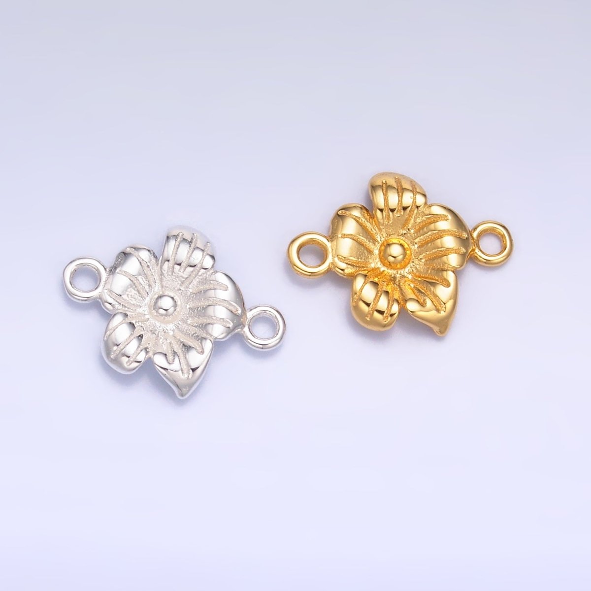 S925 Sterling Silver Flower Nature Connector in Gold & Silver | SL-611