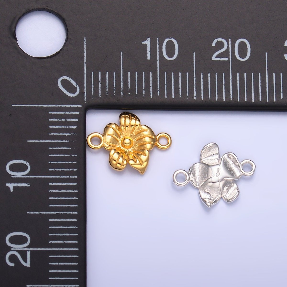 S925 Sterling Silver Flower Nature Connector in Gold & Silver | SL-611