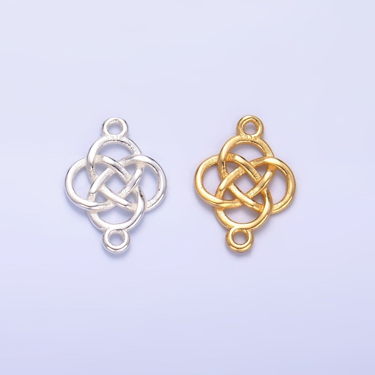 S925 Sterling Silver Geometric Filigree Flower Connector in Gold & Silver | SL-569