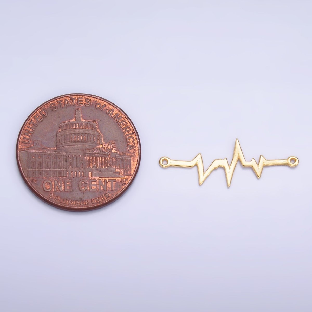 S925 Sterling Silver Heart Beat Minimalist Connector in Gold & Silver | SL-615