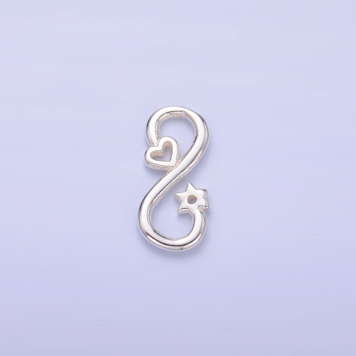 S925 Sterling Silver Heart Celestial Star Infinity Link Charm Connector in Gold & Silver | SL-631