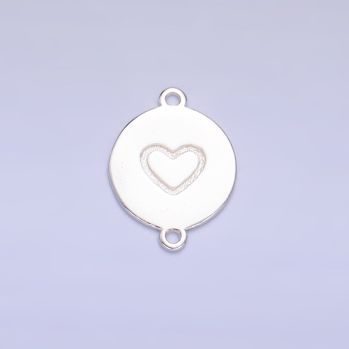 S925 Sterling Silver Heart Engraved Round Connector in Gold & Silver | SL-586