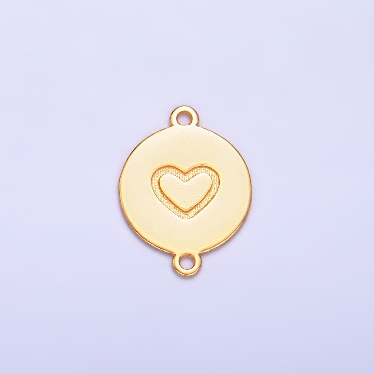 S925 Sterling Silver Heart Engraved Round Connector in Gold & Silver | SL-586