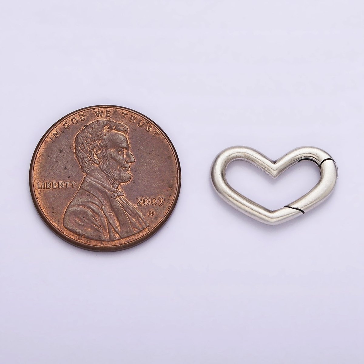 S925 Sterling Silver Hinged Heart Push Gate Ring Clasp Charm Pendants Interchangeable Connectors SL-307 - DLUXCA