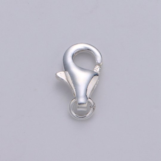 S925 Sterling Silver Lobster Clasps with Jump Ring Jewelry Findings for Bracelet, Necklace jewelry making supply component 12mm, 16mm SL-246 SL-247