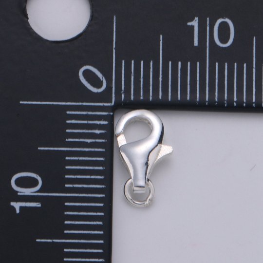 S925 Sterling Silver Lobster Clasps with Jump Ring Jewelry Findings for Bracelet, Necklace jewelry making supply component 12mm, 16mm SL-246 SL-247