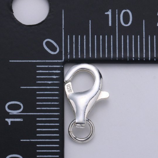 S925 Sterling Silver Lobster Clasps with Jump Ring Jewelry Findings for Bracelet, Necklace jewelry making supply component 12mm, 16mm SL-246 SL-247