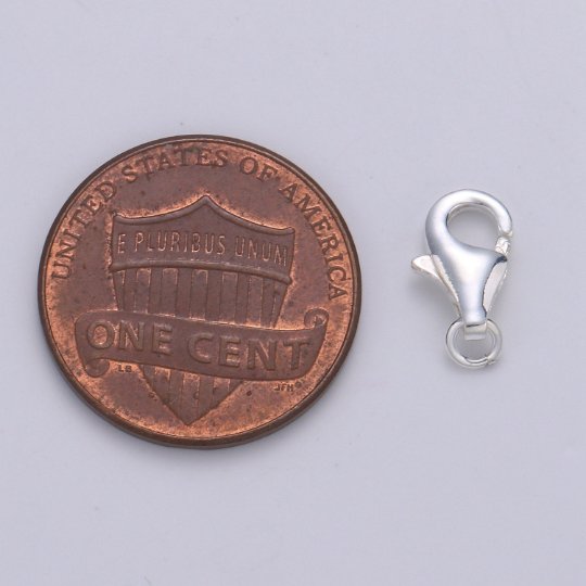 S925 Sterling Silver Lobster Clasps with Jump Ring Jewelry Findings for Bracelet, Necklace jewelry making supply component 12mm, 16mm SL-246 SL-247
