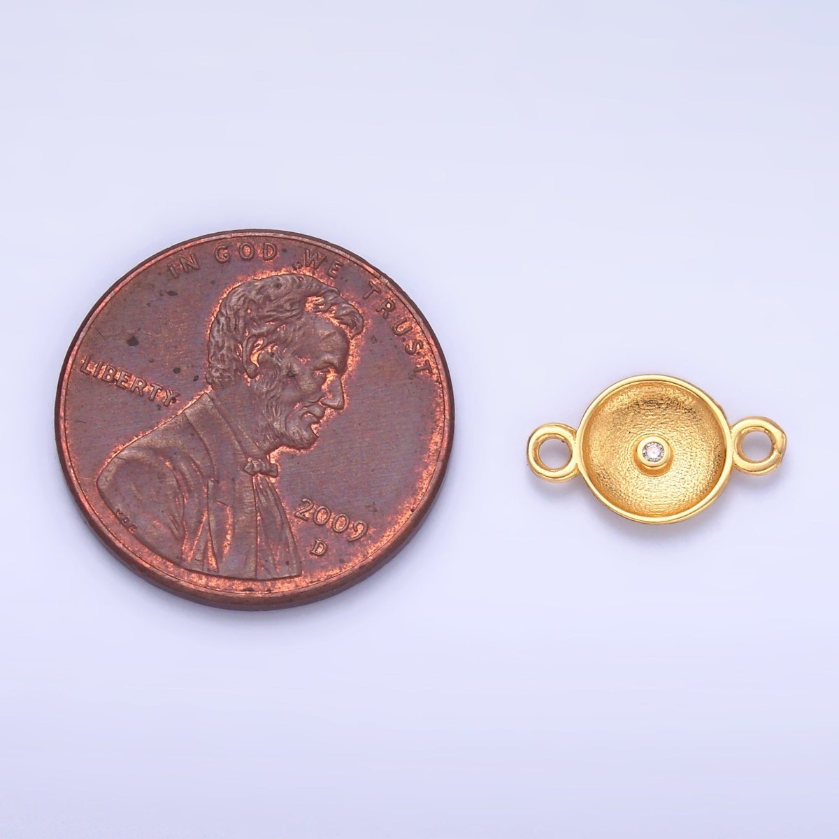 S925 Sterling Silver Minimalist CZ Round Charm Connector in Gold & Silver | SL-627