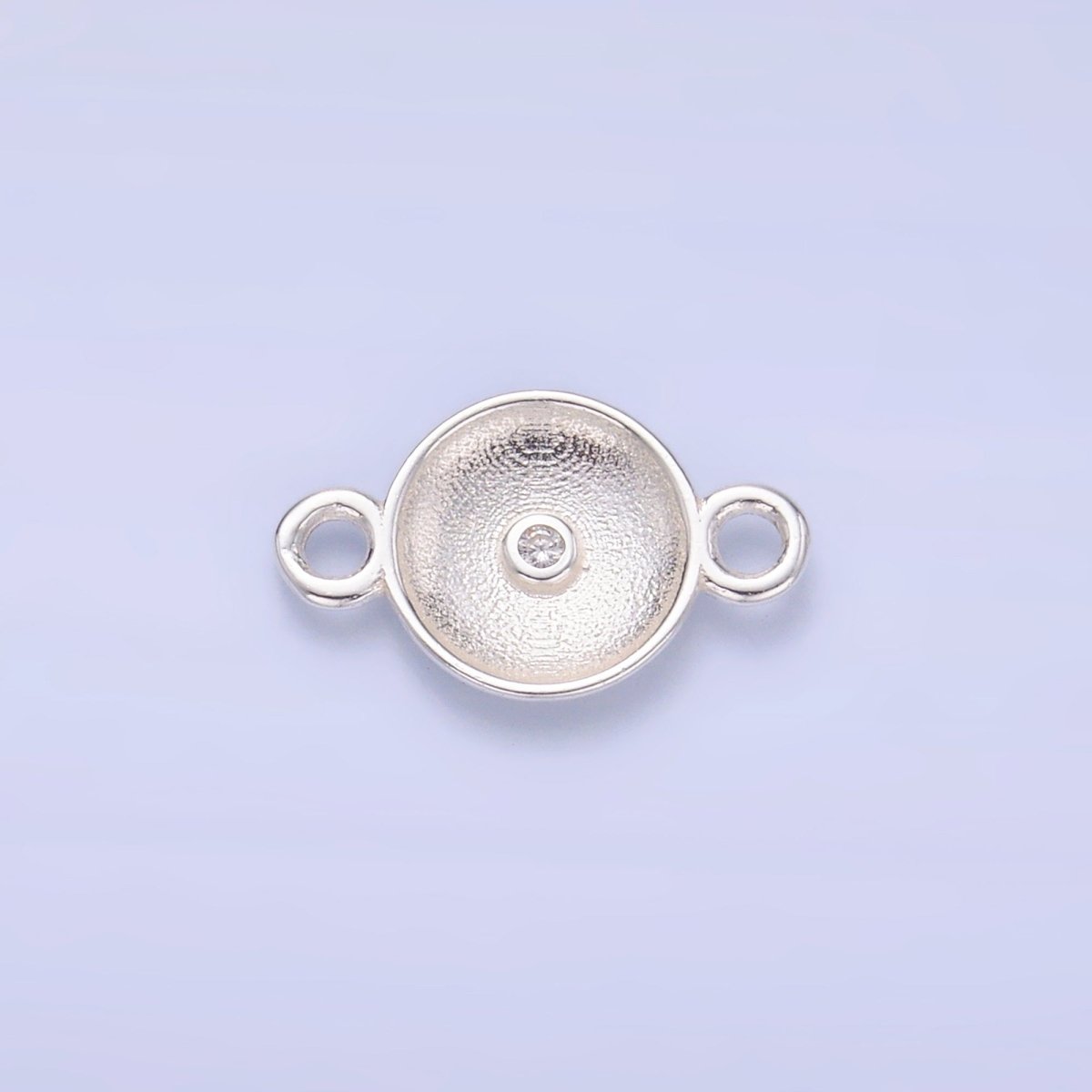 S925 Sterling Silver Minimalist CZ Round Charm Connector in Gold & Silver | SL-627