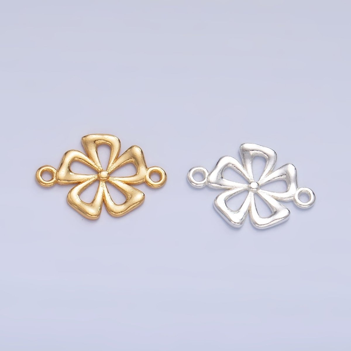 S925 Sterling Silver Minimalist Flower Connector in Gold & Silver | SL-520