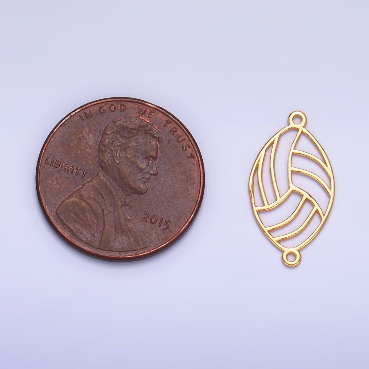 S925 Sterling Silver Minimalist Football Sports Connector in Gold & Silver | SL-584