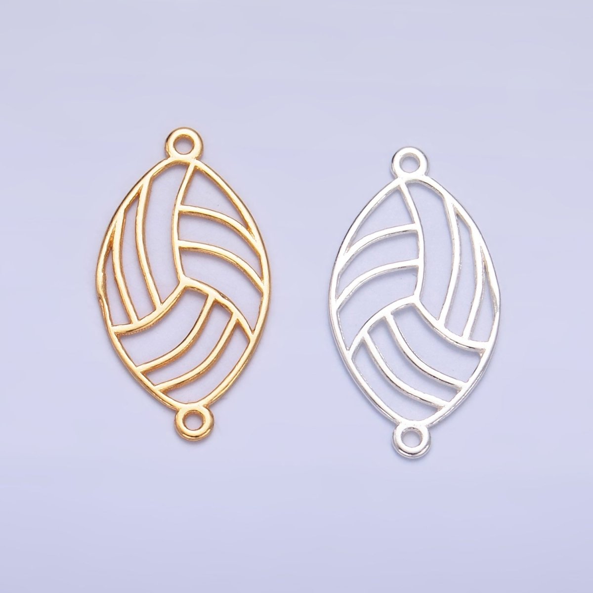 S925 Sterling Silver Minimalist Football Sports Connector in Gold & Silver | SL-584