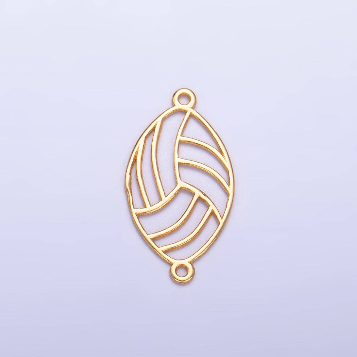 S925 Sterling Silver Minimalist Football Sports Connector in Gold & Silver | SL-584