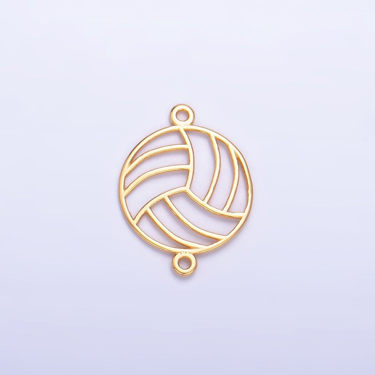 S925 Sterling Silver Minimalist Soccer Ball Sports Connector in Gold & Silver | SL-585
