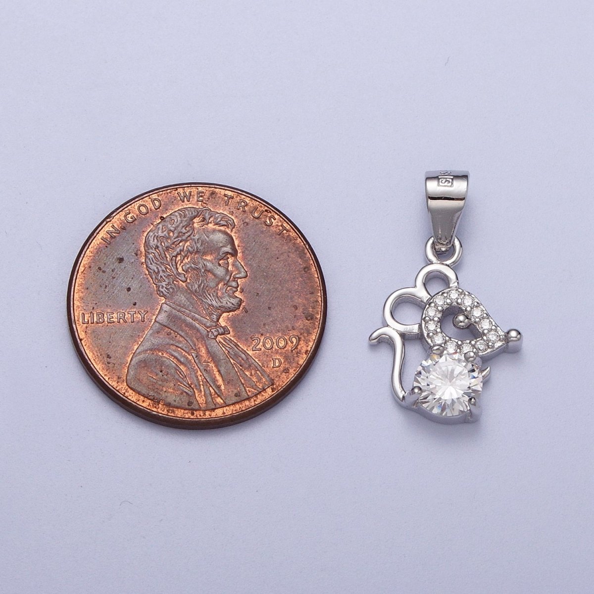 S925 Sterling Silver Mouse Charm, Animals Jewelry, Mouse Charm, Mouse Necklace Bracelet Earring Charm Cubic Mouse Pendant SL-392 - DLUXCA