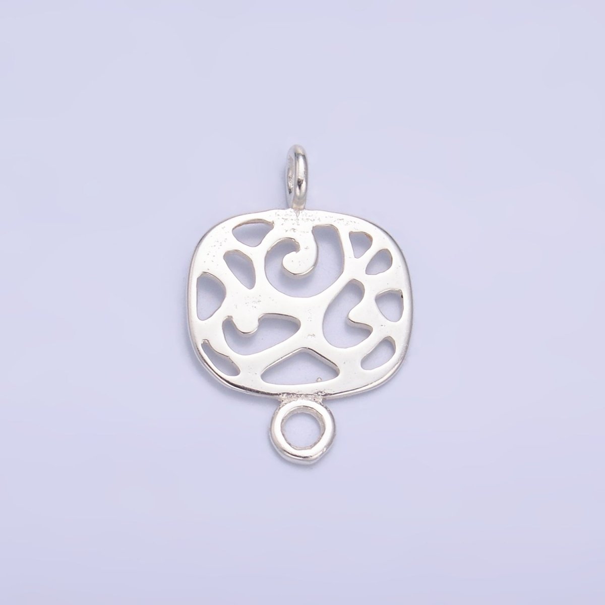 S925 Sterling Silver Open Abstract Geometric Square Connector in Gold & Silver | SL-618