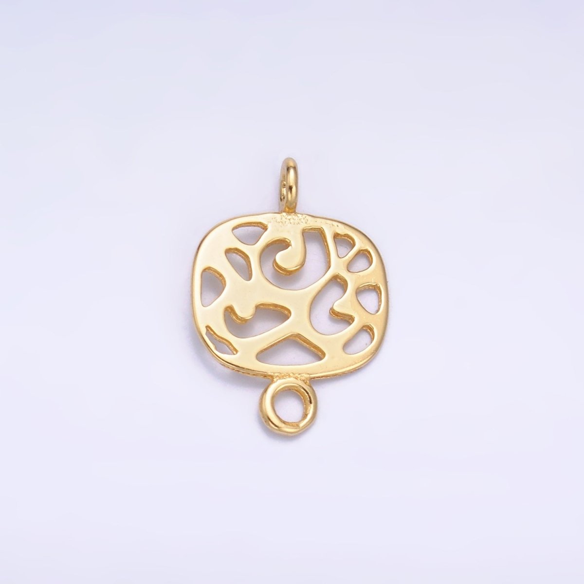 S925 Sterling Silver Open Abstract Geometric Square Connector in Gold & Silver | SL-618