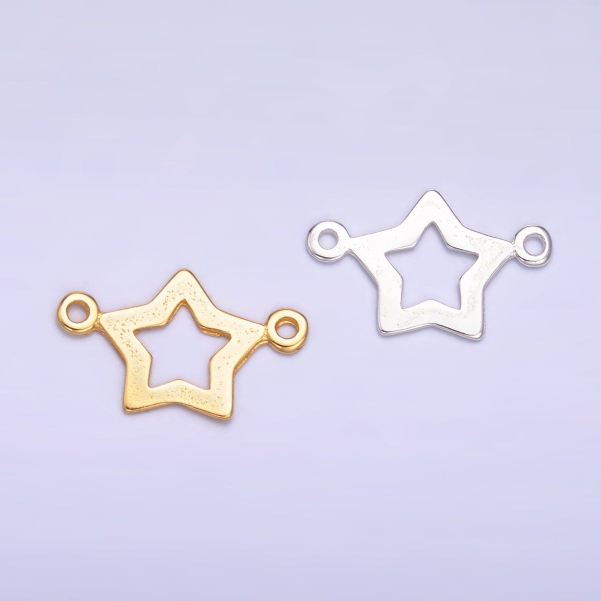 S925 Sterling Silver Open Celestial North Star Connector in Gold & Silver | SL-621