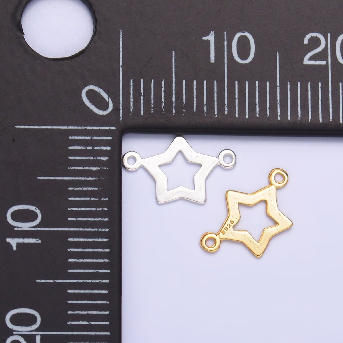 S925 Sterling Silver Open Celestial North Star Connector in Gold & Silver | SL-621