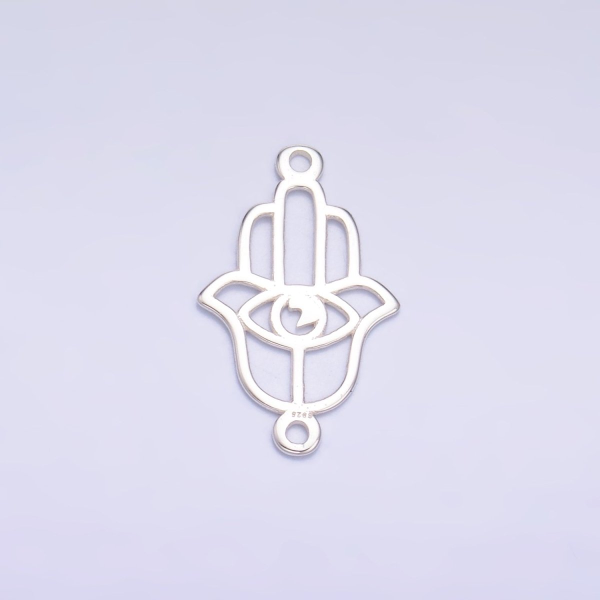 S925 Sterling Silver Open Evil Eye Hamsa Hand Connector in Gold & Silver | SL-620