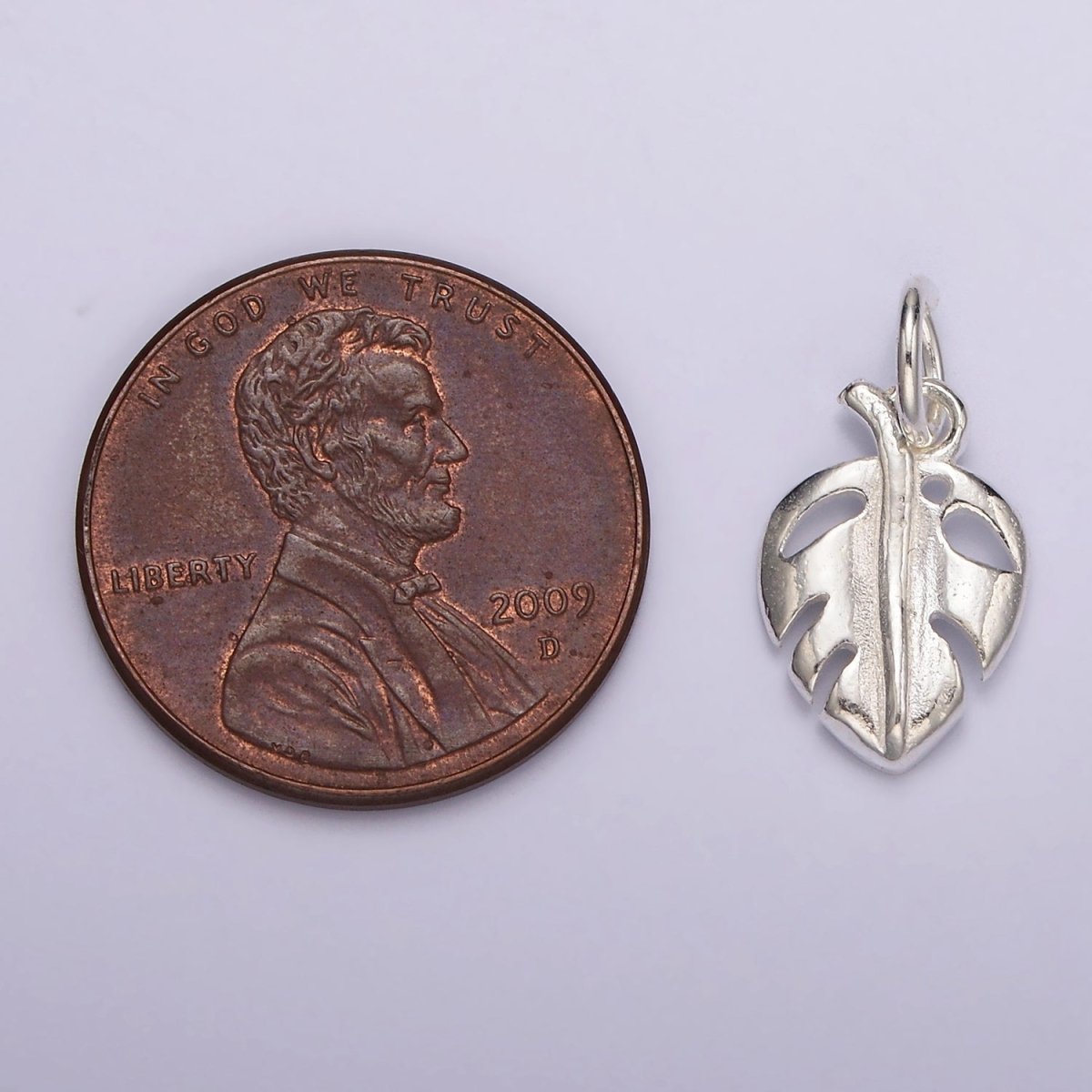 S925 Sterling Silver Open Monstera Palm Leaf Nature Charm | SL-416 - DLUXCA