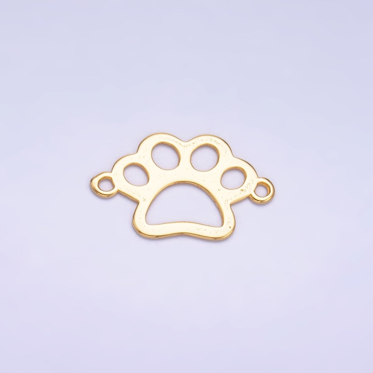 S925 Sterling Silver Open Pet Paw Print Connector in Gold & Silver | SL-616