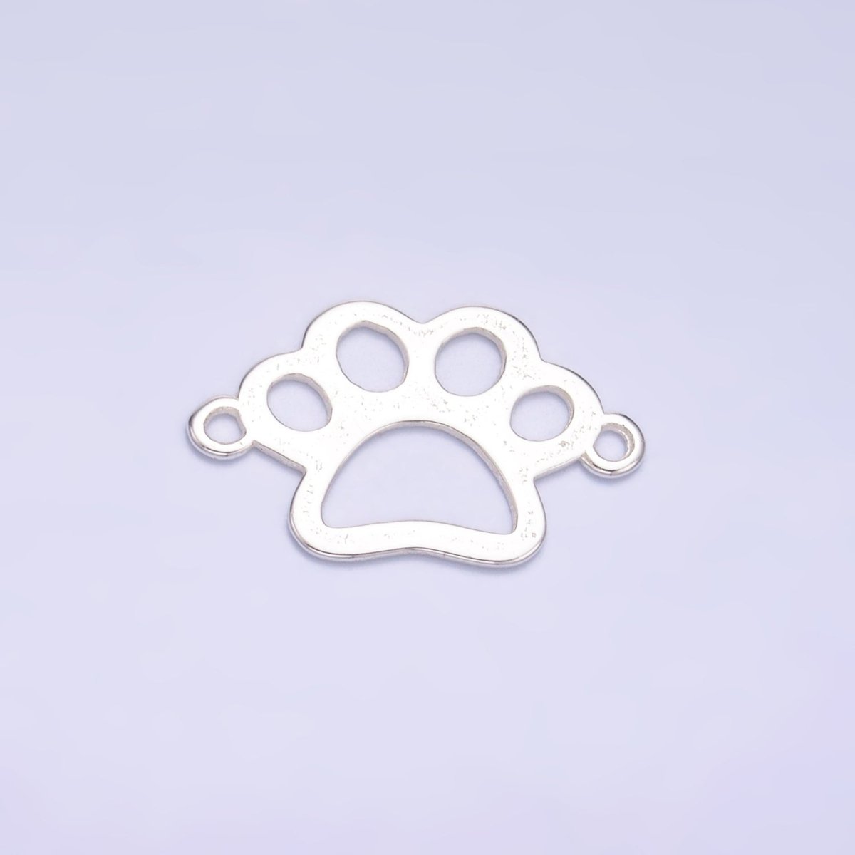 S925 Sterling Silver Open Pet Paw Print Connector in Gold & Silver | SL-616