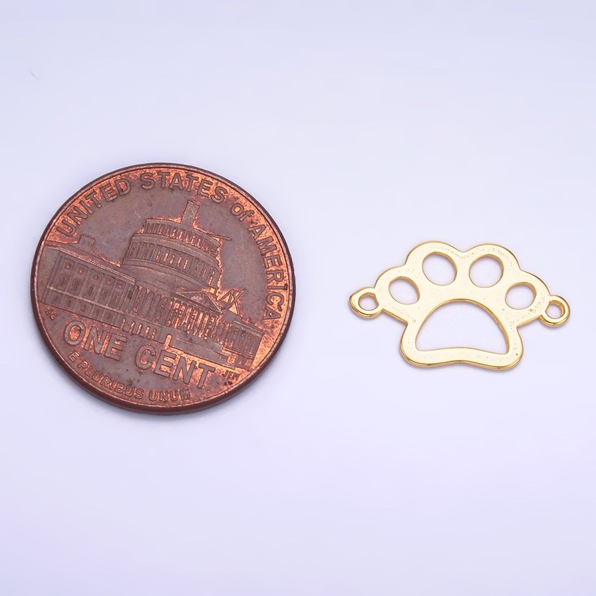 S925 Sterling Silver Open Pet Paw Print Connector in Gold & Silver | SL-616